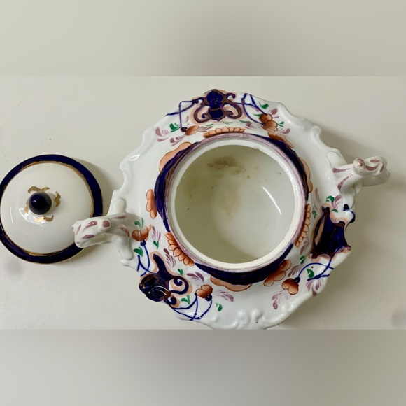 19th Century Antique Gaudy Welsh Urn Variant Footed Lidded Sugar Bowl - Picture 5 of 16